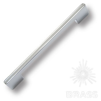 Brass Ручка скоба 182160MP02PL05 глянцевый хром с серой вставкой 160 мм фото 1