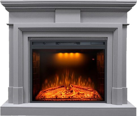 Каминокомплект Coventry Grey - Серый с очагом Emerald 28 фото 1