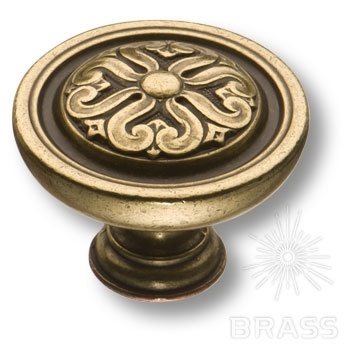 Brass Ручка кнопка BU 009.50.12 античная бронза фото 1
