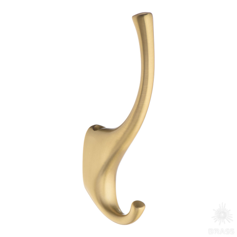Brass Крючок мебельный двухрожковый 2080 0020 BB матовое золото фото 1