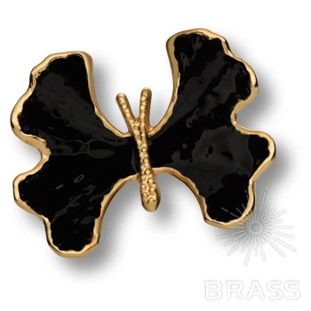 Brass Ручка кнопка KELEBEK BIG-60-BLACK PEARL черный/глянцевое золото фото 1