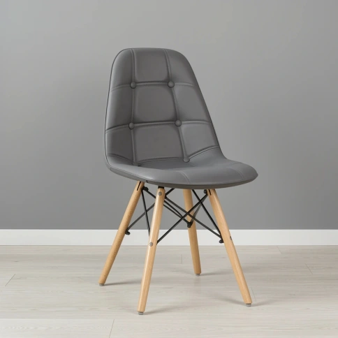 Стул обеденный Модель № 10 (сиденье - серое, ножки - светлый бук) фото 1