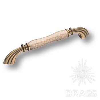 Brass Ручка скоба 1905-40-160-L BROWN орнамент (фактура камень) / старая бронза 160 мм фото 1
