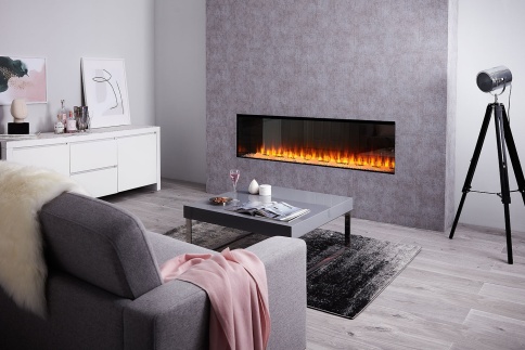 Трехсторонний электрокамин с обогревом BRITISH FIRES New Forest 1600 with Signature logs - 1600 мм фото 2