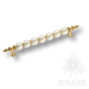 Brass Ручка скоба 2095-61-160-PEARL перламутровый / матовое золото 160 мм фото 1