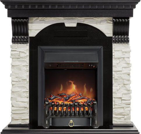 Каминокомплект Dublin - Венге / Сланец белый с очагом Fobos FX Black фото 1