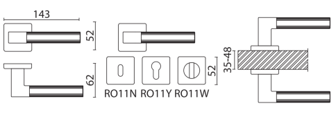 Brass Ручка дверная HA247LRO11 AL6 LEO-L черный фото 2