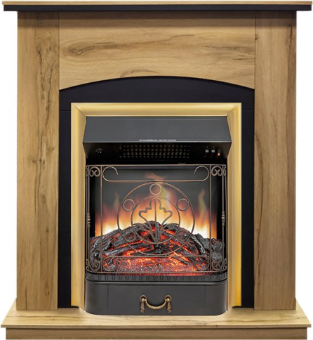 Каминокомплект Barcelona (разборный) - Дуб галифакс с очагом Majestic FX Brass фото 1