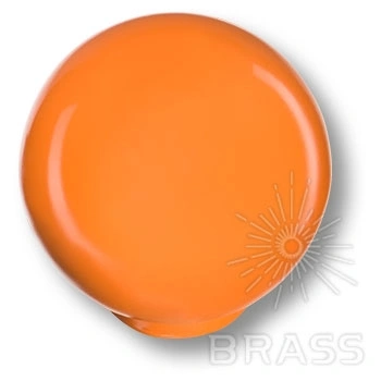 Brass Ручка кнопка детская 626NA1 шар оранжевый глянцевый фото 1