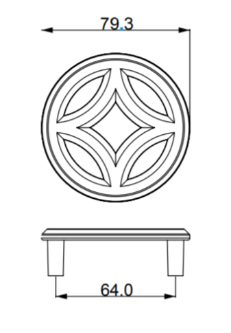 Brass Ручка кнопка 1283 064PC24 черный 64 мм фото 2