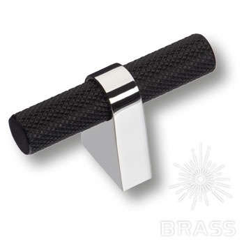 Brass Ручка кнопка 8965 0008 CR-AL6 глянцевый хром / чёрный фото 1