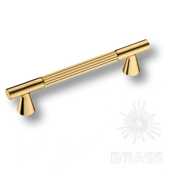 Brass Ручка скоба 1119 128MP11 глянцевое золото 128 мм фото 1