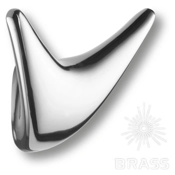 Brass Крючок мебельный двухрожковый 2025 0091 CR глянцевый хром фото 1