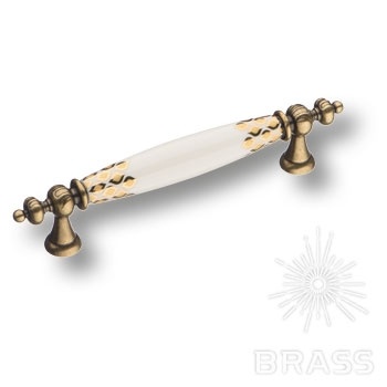 Brass Ручка скоба Купить Ручка скоба 1980-40-128-456 орнамент / глянцевое золото 128 мм Brass орнамент / старая бронза 128 мм фото 1