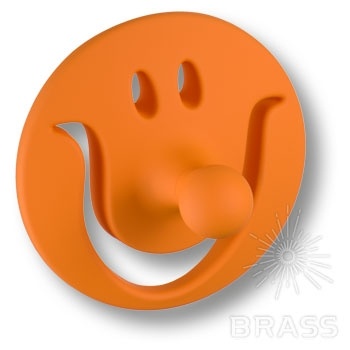 Brass Ручка кнопка детская 449025ST08 рожица оранжевая фото 1