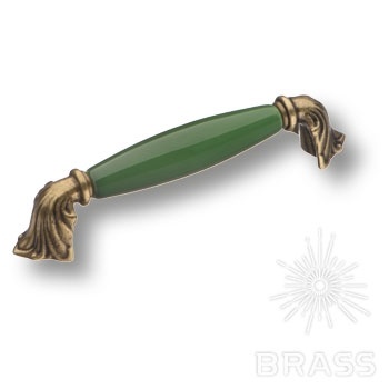 Brass Ручка скоба 1370-40-128-GREEN зелёный / старая бронза 128 мм фото 1