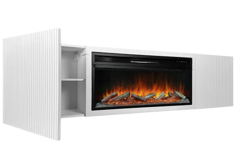 Каминокомплект Портал-тумба Sanremo (Разборный) - Бьянко белый с очагом Vision 42 LOG LED фото 4