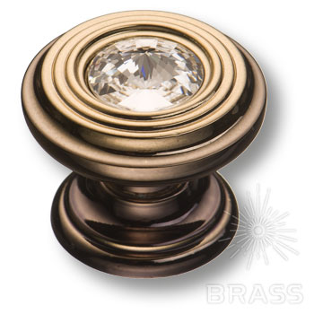 Brass Ручка кнопка эксклюзивная коллекция 9952-771 старая бронза с кристаллом Swarovski фото 1