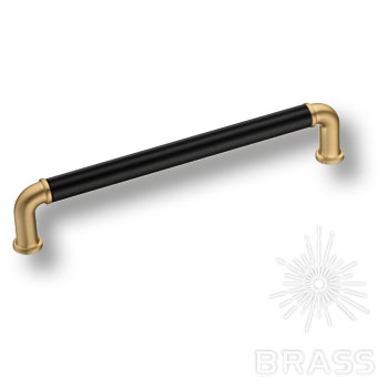 Brass Ручка скоба 4681 0160 GB-AL6 матовая латунь/черный 160 мм фото 1