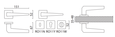 Brass Ручка дверная HA226RO11 GB DIAGO матовая латунь фото 2