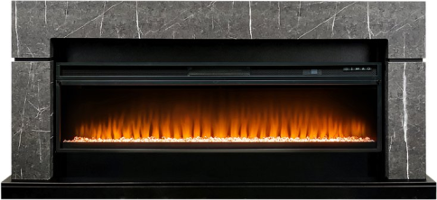 Каминокомплект Lindos 60 SFT - Серый мрамор с очагом Vision 60 LED фото 1