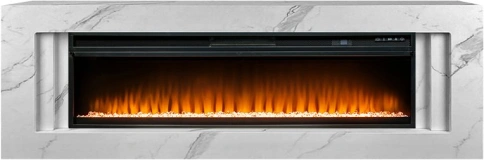 Каминокомплект Line 60 SFT White Marble - Белый мрамор с очагом Vision 60 LED фото 1