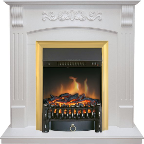 Каминокомплект Sorrento - Белый дуб с очагом Fobos FX Brass фото 1