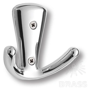 Brass Крючок мебельный двухрожковый 730MP02 глянцевый хром фото 1
