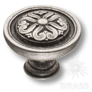 Brass Ручка кнопка BU 009.50.16 старое серебро фото 1