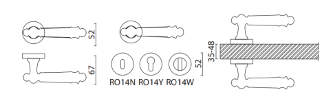 Brass Ручка дверная HA225RO14 ABM MIRA состаренная латунь фото 2