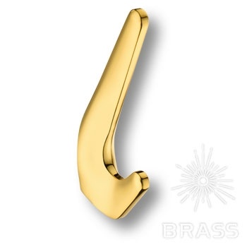 Brass Крючок мебельный двухрожковый 7113 010MP11 глянцевое золото фото 1