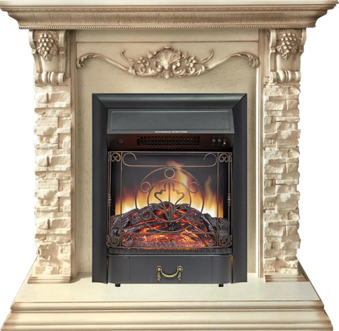 Каминокомплект Adriana - Cлоновая кость с очагом Majestic FX Black фото 1