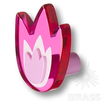 Brass Ручка кнопка детская 665MGX тюльпан малиновый фото 1