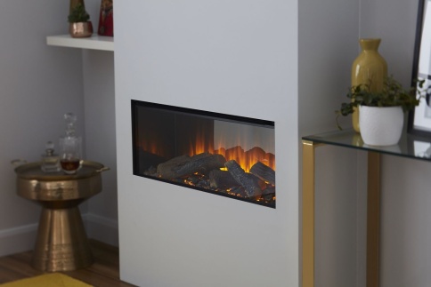 Трехсторонний электрокамин с обогревом BRITISH FIRES New Forest 870 with Signature logs - 870 мм фото 4