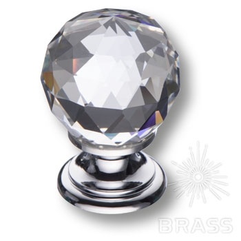 Brass Ручка кнопка эксклюзивная коллекция 9993-400 глянцевый хром с кристаллом фото 1