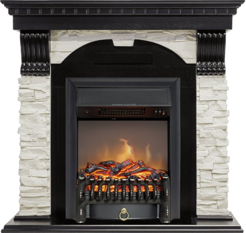 Каминокомплект Dublin - Венге / Сланец белый с очагом Fobos FX M Black фото 1