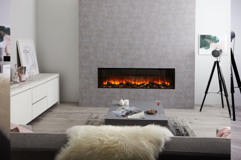 Трехсторонний электрокамин с обогревом BRITISH FIRES New Forest 1600 with Signature logs - 1600 мм фото 4