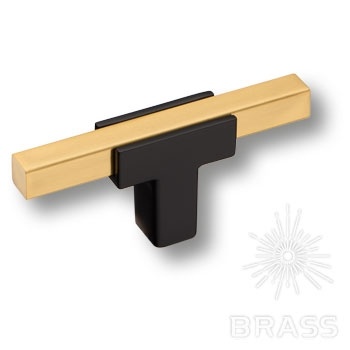 Brass Ручка кнопка 67-Matt Black/Matt Gold черный-сатинированное золото фото 1