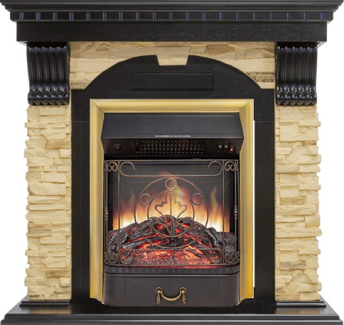 Каминокомплект Dublin - Венге / Сланец с очагом Majestic FX M Brass фото 1