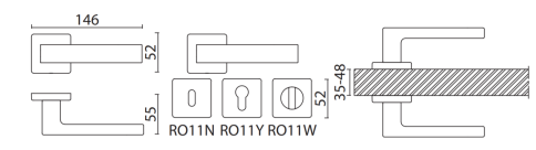 Brass Ручка дверная HA249RO11 ABM ROCCA состаренная латунь фото 2