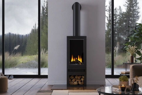 Трехсторонний электрокамин с обогревом BRITISH FIRES Bramshaw Stove фото 4