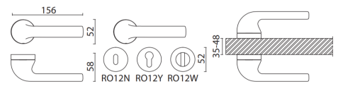 Brass Ручка дверная HA192RO12 ELX1 ODIN брашированный графит фото 2