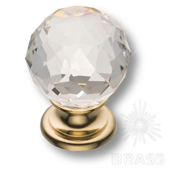 Brass Ручка кнопка эксклюзивная коллекция 9991-100 глянцевое золото с кристаллом фото 1