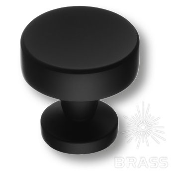 Brass Ручка кнопка 30-Matt Black черный фото 1