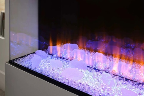 Трехсторонний электрокамин с обогревом BRITISH FIRES New Forest 1900 with Signature logs - 1900 мм фото 10