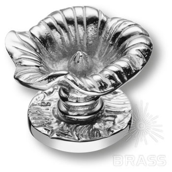 Brass Ручка кнопка 07203-519 латунь глянцевый хром с белой патиной фото 1