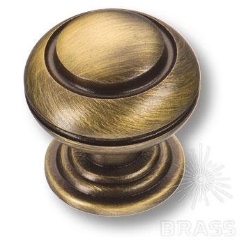 Brass Ручка кнопка 0712-013 латунь старая бронза фото 1