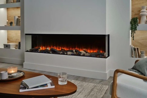 Трехсторонний электрокамин с обогревом BRITISH FIRES New Forest 1900 with Signature logs - 1900 мм фото 1