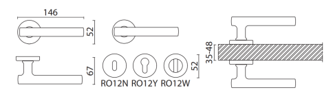 Brass Ручка дверная HA237RO12 NBM ODIA никель фото 2