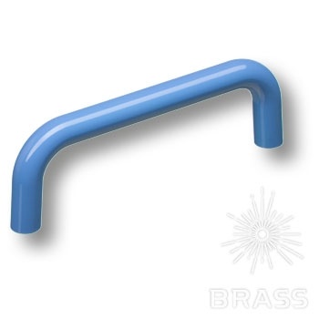 Brass Ручка скоба детская 627AZM голубой глянцевый 96 мм фото 1